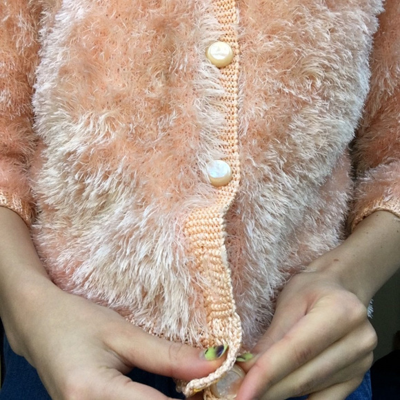 Vintage Furry Peach Cardigan - Picture 4 of 4